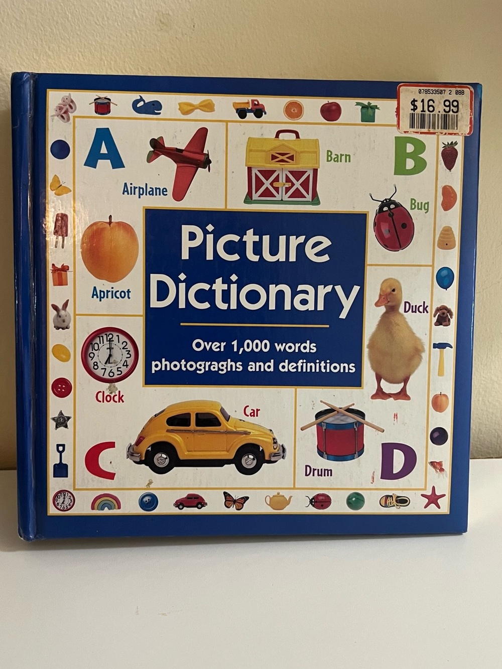 Picture Dictionary Kids Book - Yellow and Blue